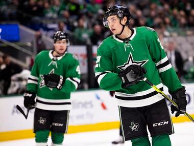 Dallas Stars left wing Jason Robertson (21) during the first period of a game against the...
