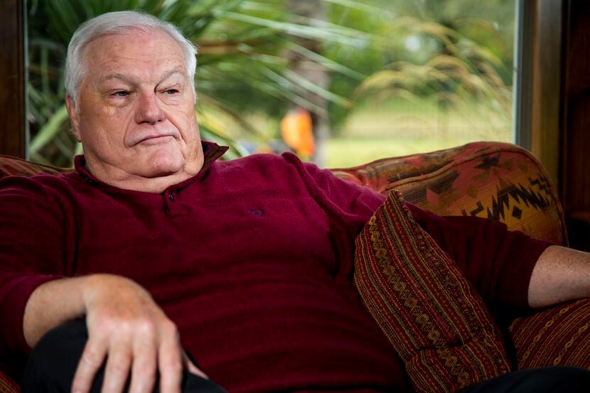 Veteran WFAA sports broadcaster Dale Hansen poses for a photo at his home in Waxahachie on...