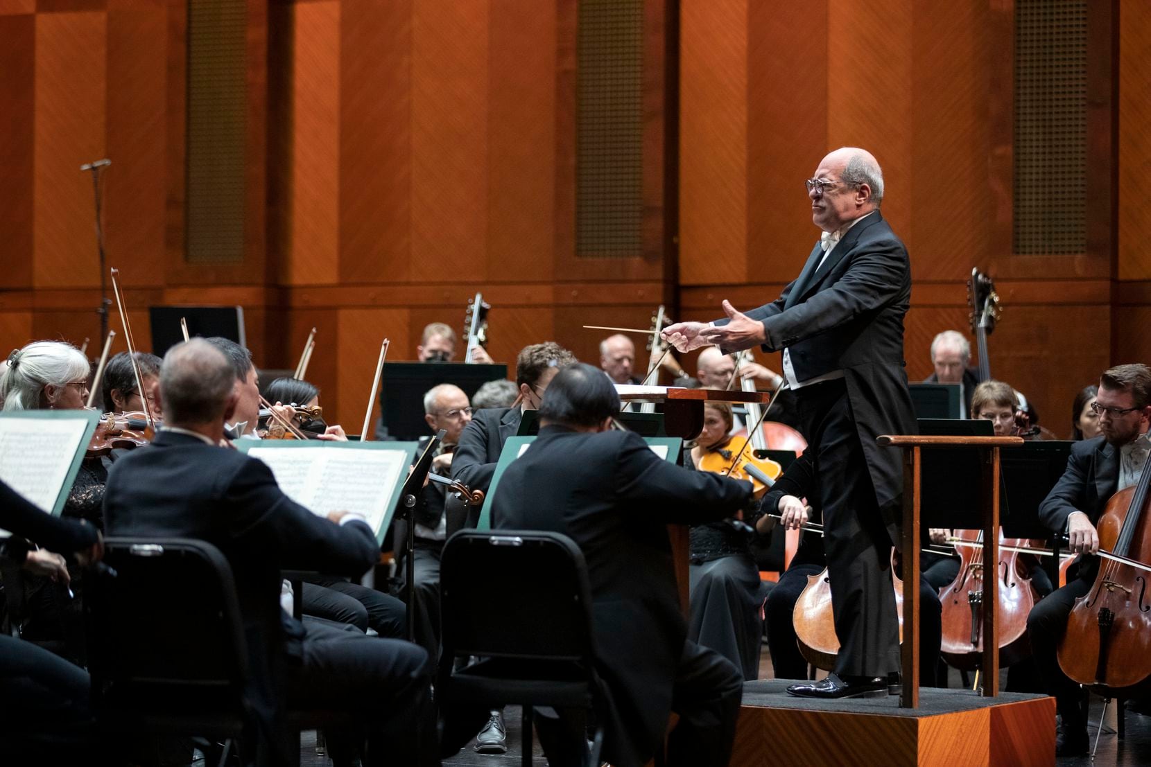 Music director Robert Spano conducts the Fort Worth Symphony Orchestra at Bass Performance...