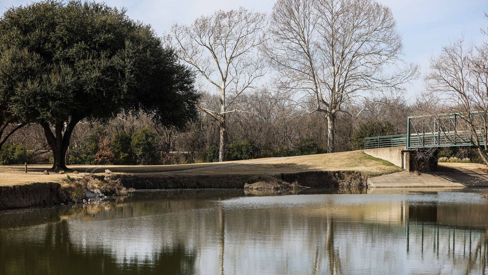 Erosion from White Rock Creek has taken a toll on the Tenison Glen Golf Course at Samuell...