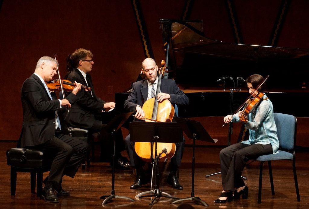 Stephen Rose (violin), John Novacek (piano), Brant Taylor (cello) and Joan DerHousepian...