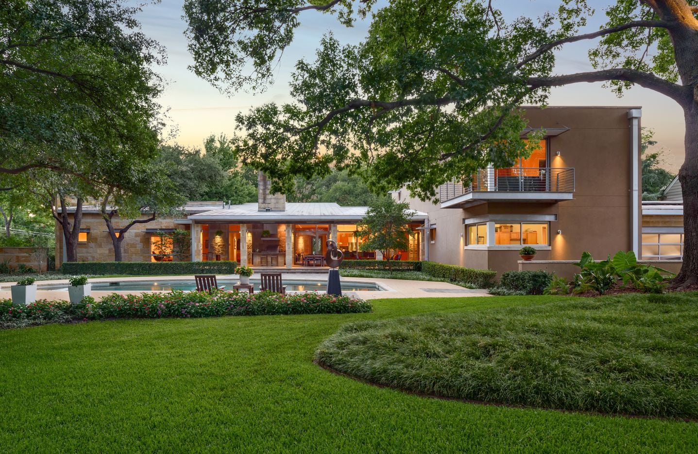 This 6,886-square-foot house at 5006 Shadywood in Dallas' Bluffview neighborhood was built for sustainable living by Ralph Hawkins, former president and CEO of architecture firm HKS Inc.