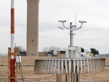The National Weather Service's rain gauge at the climate site at Dallas/Fort Worth...