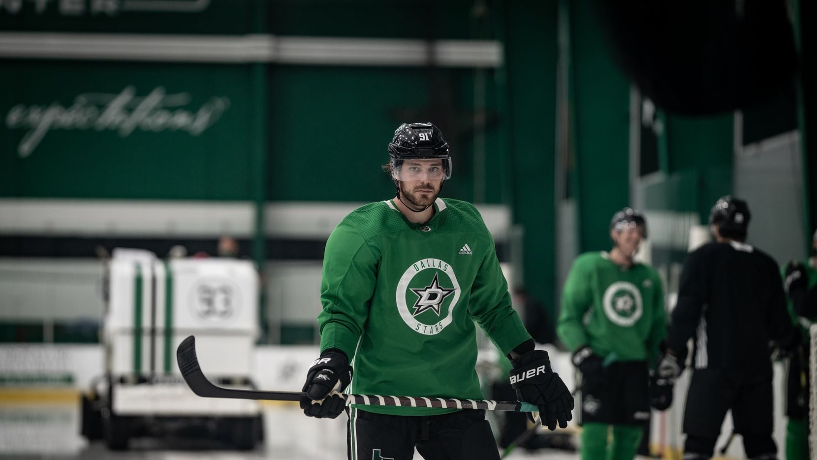 Tyler Seguin (91) is seen as the Dallas Stars opened postseason training camp at the...