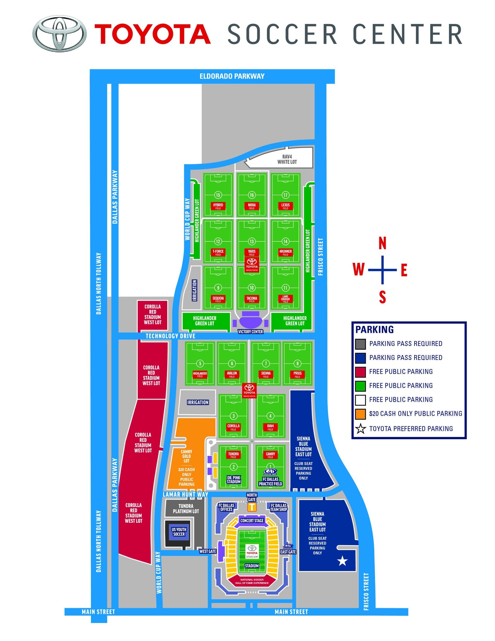 Toyota Stadium Map