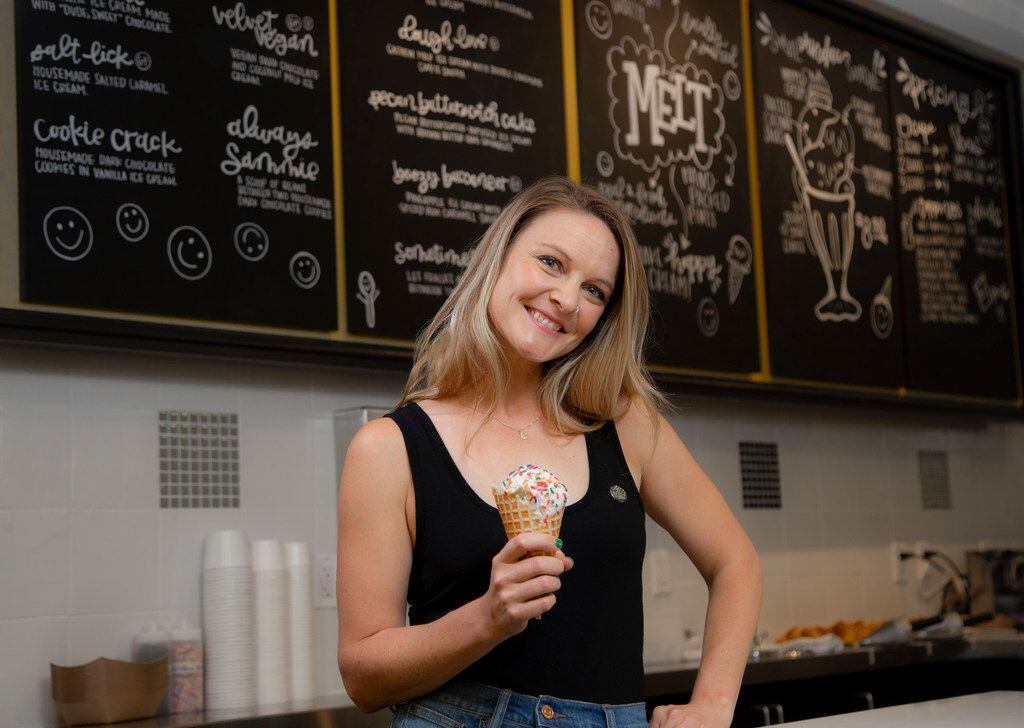 Melt Ice Creams owner Kari Seher poses for a photo at her new Sundance Square location in...