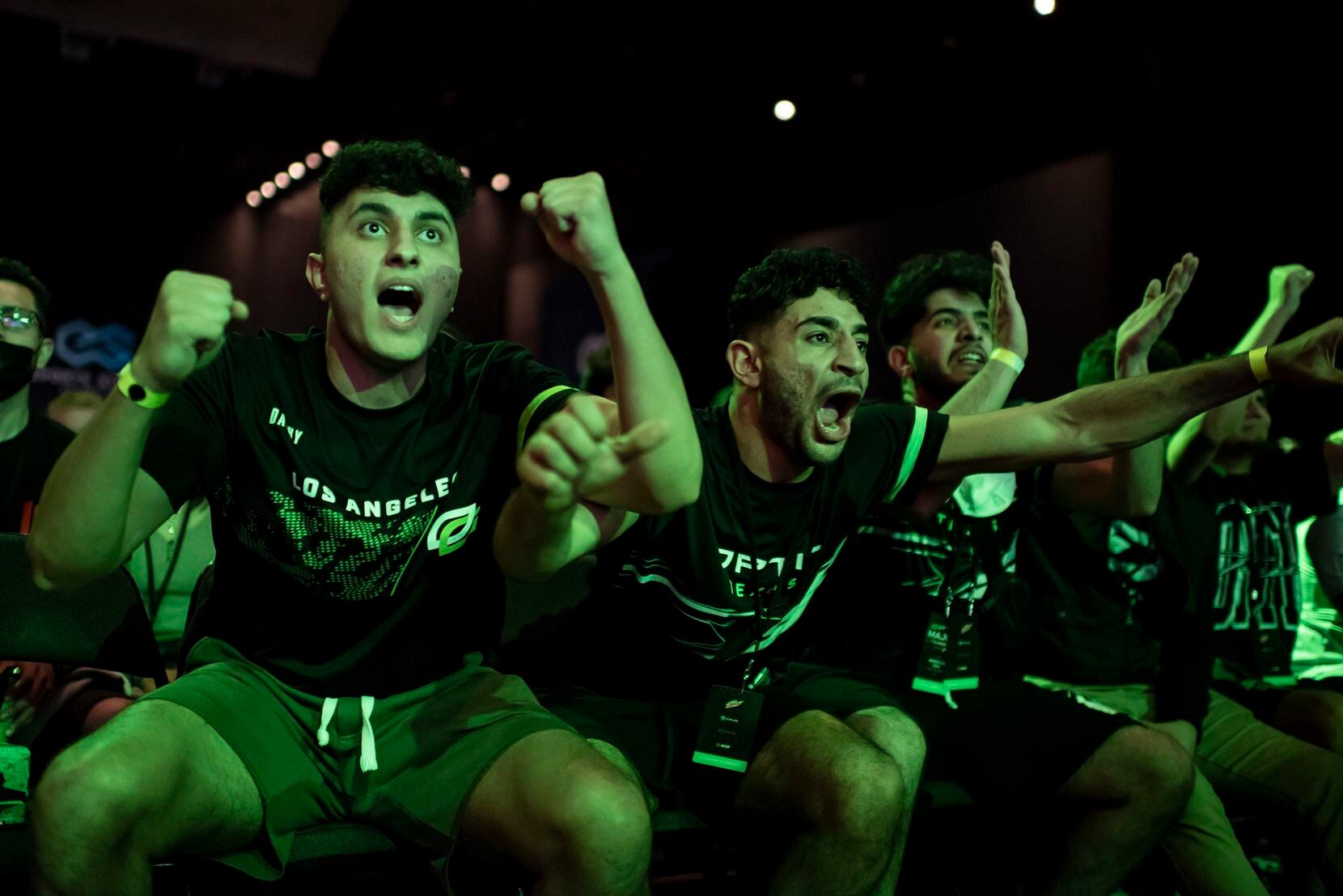 OpTic Texas fans celebrate as the team gets closer to defeating the Atlanta FaZe during...