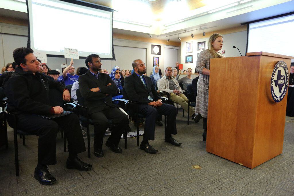 Rebecca Young was one of those who spoke at the McKinney ISD school board meeting Tuesday. 