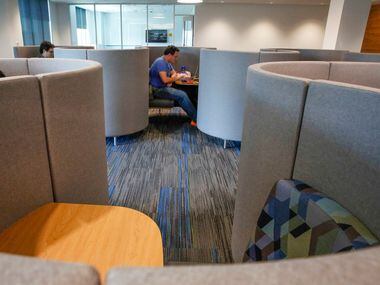 Joshua Hernandez, of Dallas, who is in his junior year, studies in a cubicle in the Student...