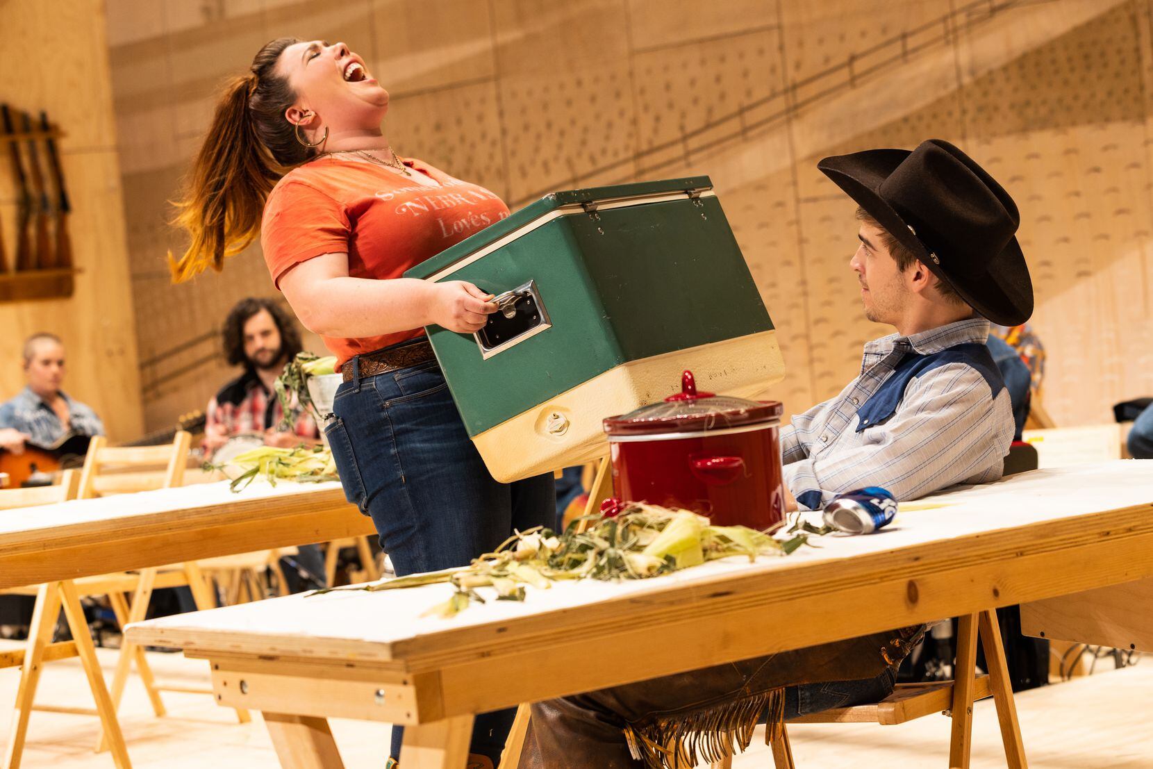 Hannah Solow, Sean Grandillo and the company of the national tour of "Oklahoma!"