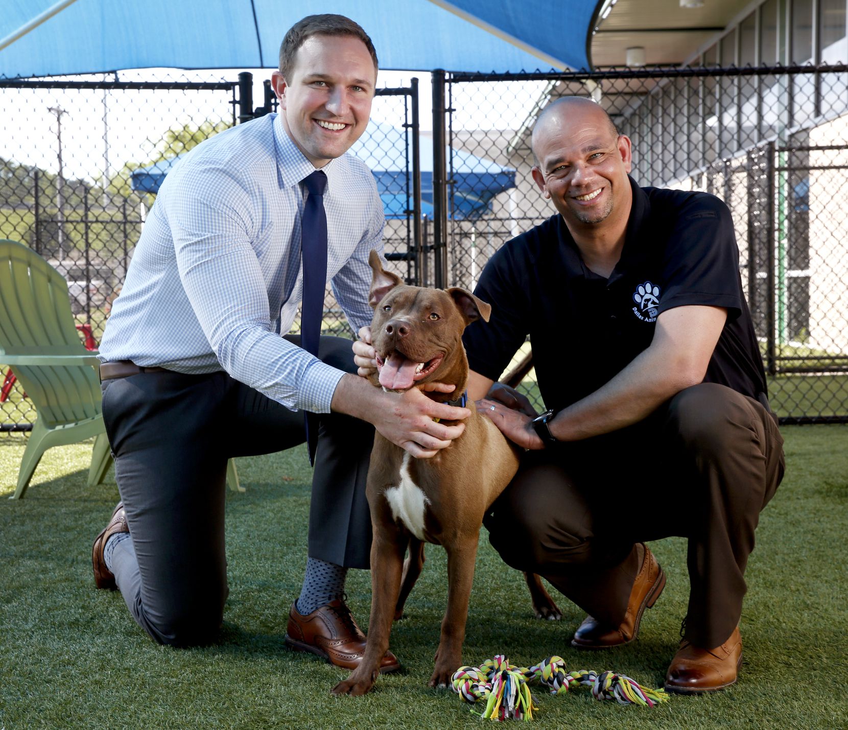 Ed Jamison (right),  director of Dallas Animal Services, and Ryan Rogers, assistant DAS...