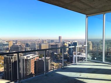 A 39th floor penthouse balcony  at The Victor is oversized.