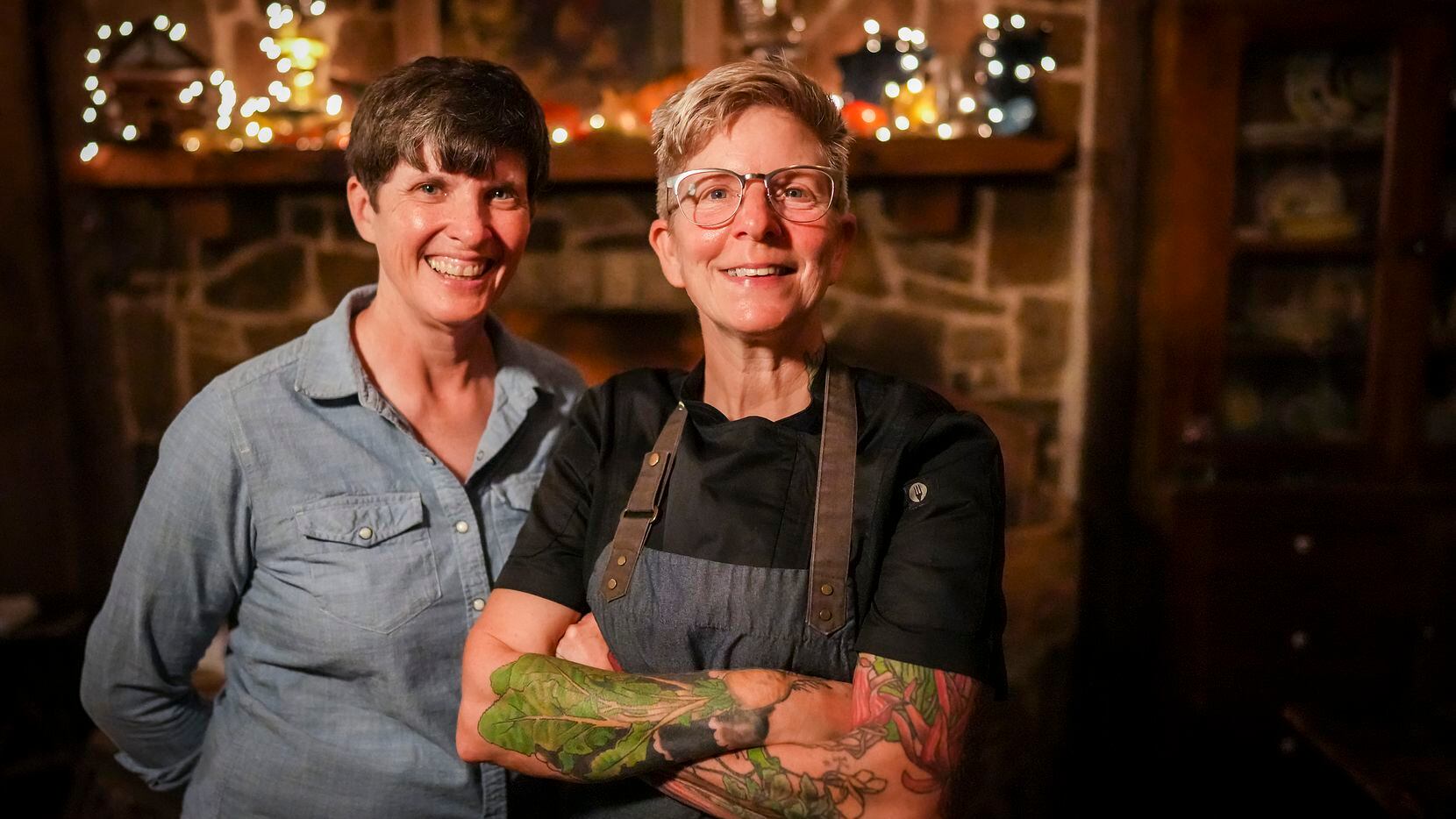 Chef Lisa Becklund (right) and Linda Ford at Living Kitchen Farm & Dairy on Friday, Oct. 22, 2021, in Depew, Okla.
