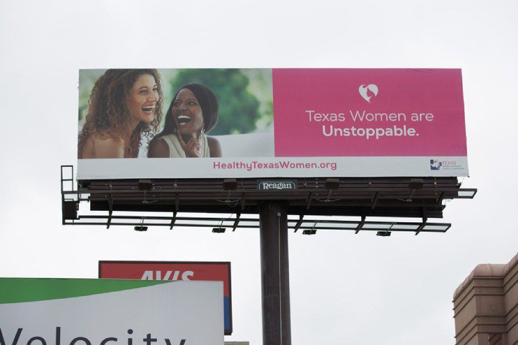 A billboard in downtown Austin touting the Healthy Texas Women program. 