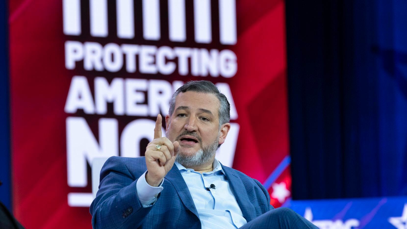 Sen. Ted Cruz, R-Texas, speaks during the Conservative Political Action Conference 2023 at...