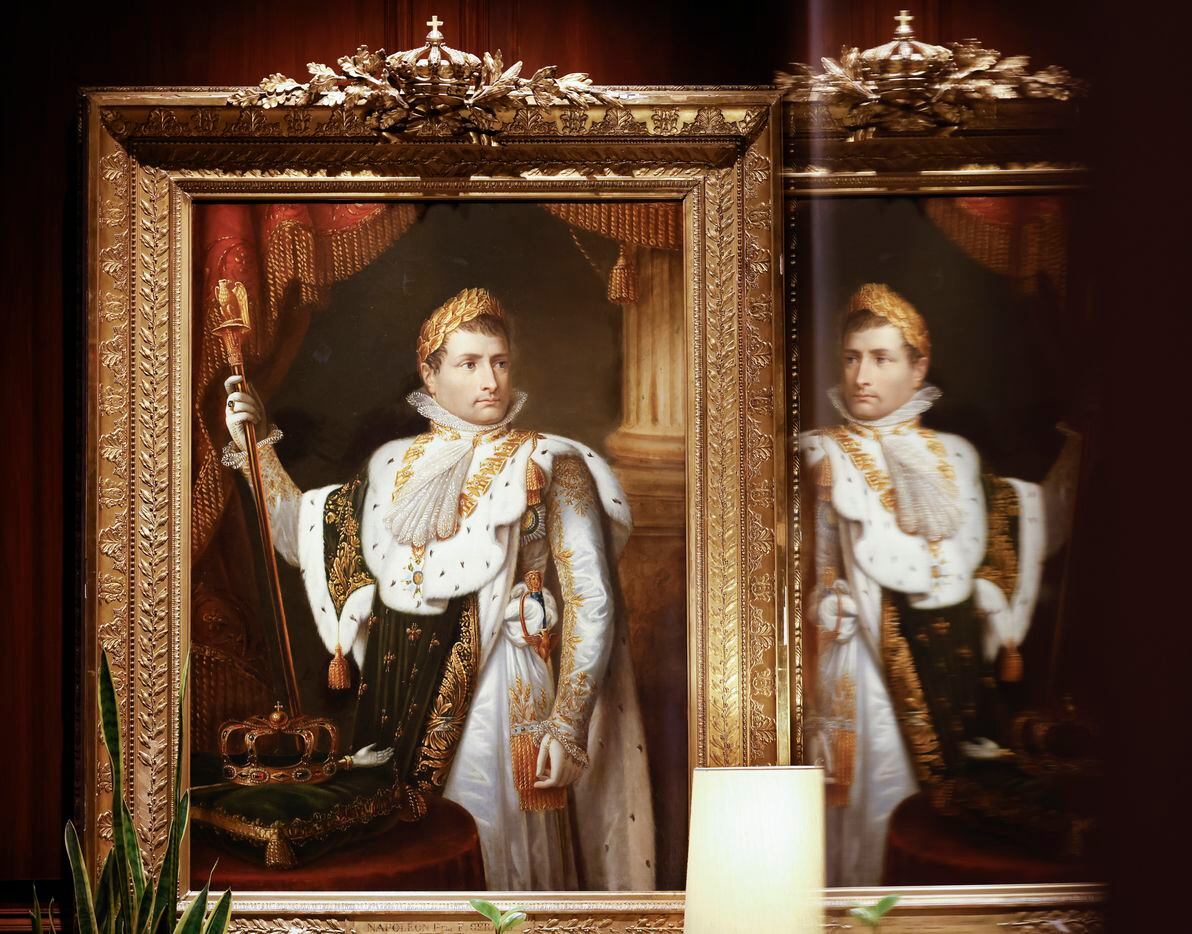 A portrait of Napoleon painted by François Gérard hangs in the City Hall Bar room of...