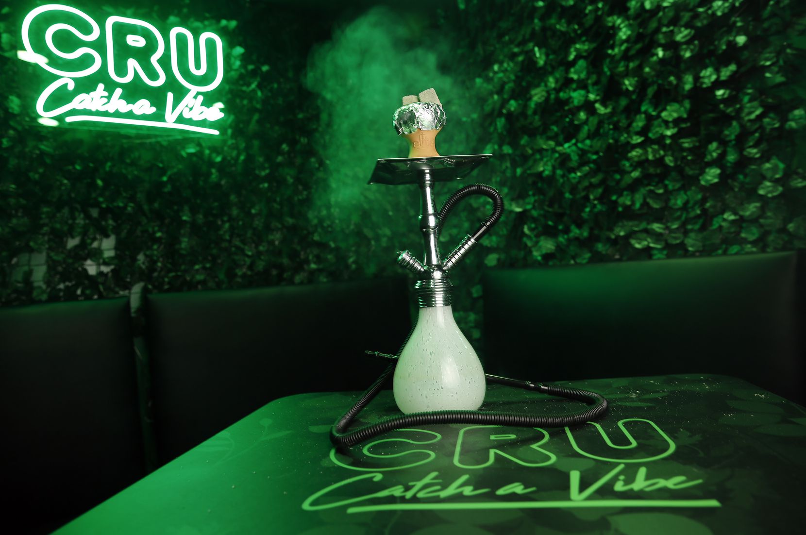 Kara Wilson, COO of the company, says Cru Lounge is suitable for appointments, groups and business meetings.  Almost every table orders shisha, she says.