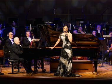 Pianist Emanuel Ax accompanies mezzo-soprano Isabel Leonard at the Dallas Symphony Orchestra...