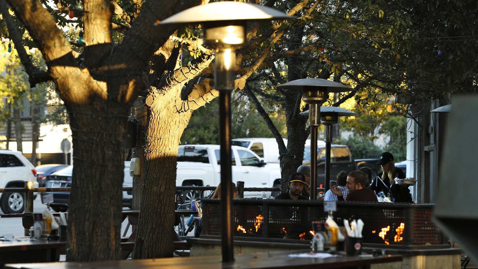 The patio looking into the parking lot of Katy Trail Ice House in Dallas on Nov. 29, 2016....