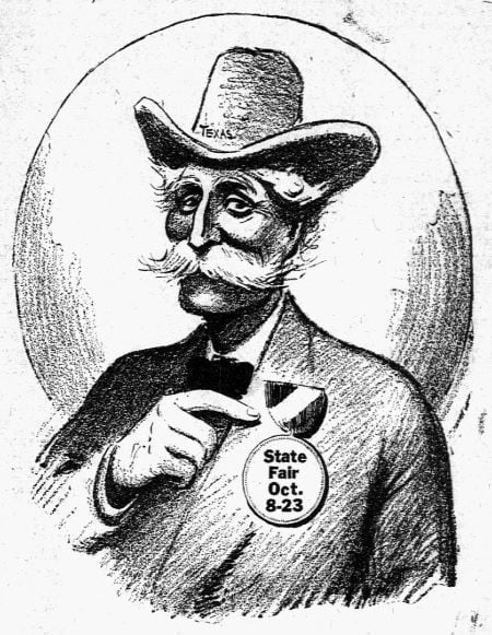 Old Man Texas advertising the State Fair of Texas. Published in The Dallas Morning News on...