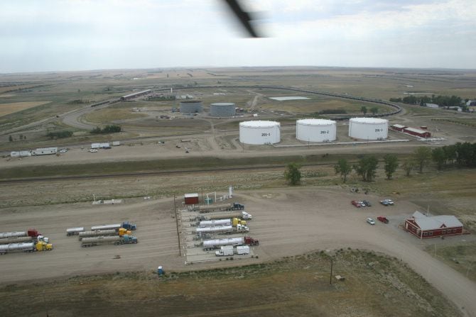 The oil transfer station near Epping, N.D., is in the midst of an expansion.