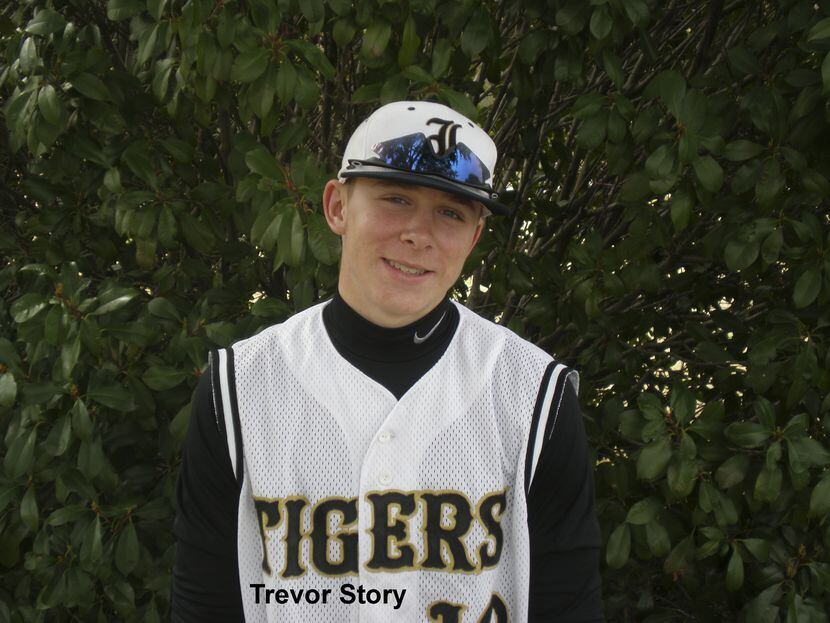 Trevor Story 10 Irving High School Tigers White Baseball Jersey 2