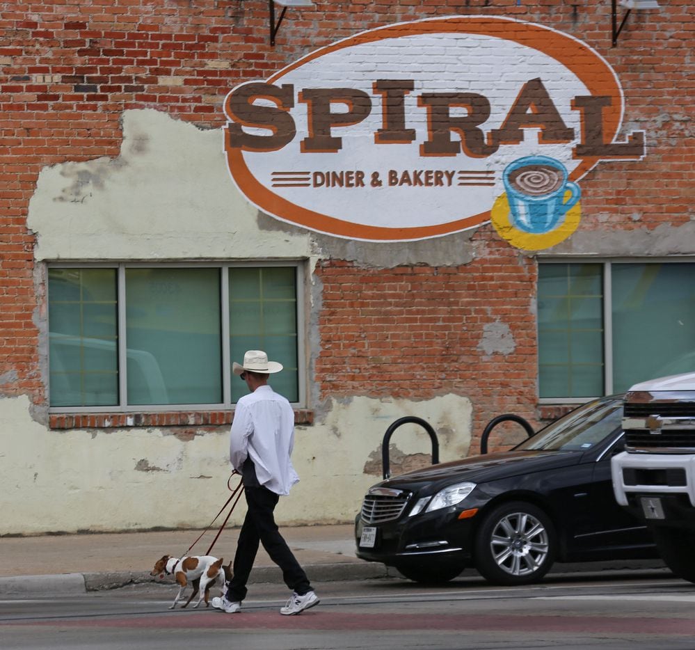 The Spiral Diner, situated along the Dallas streetcar route in Oak Cliff near the Beckley...