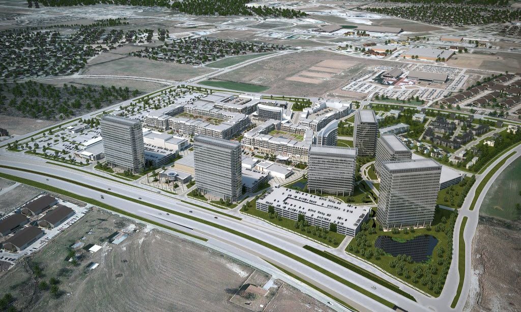 A rendering of the new Wade Park mixed-use development at the southeast corner of the Dallas...