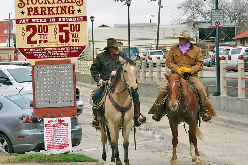 Cowboys at the Fort Worth Stockyards.