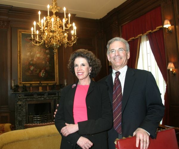 Lisa Blue and Fred Baron at a reception at their home in May 2005.
