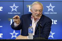 Dallas Cowboys owner Jerry Jones speaks during a news conference about the upcoming NFL...