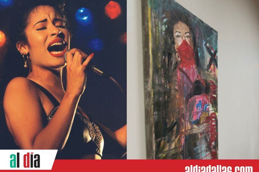 Foto archivo de Selena de AP, y de cuadro de la artista, de DMN.

