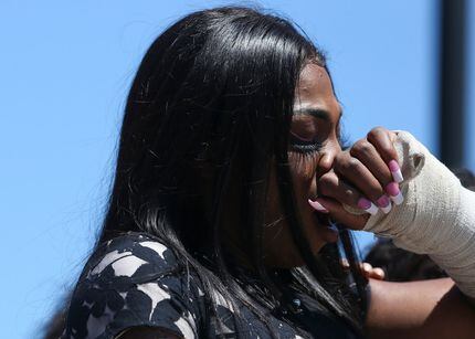Muhlaysia Booker appeared Saturday at a rally in Dallas, the first time she's spoken...