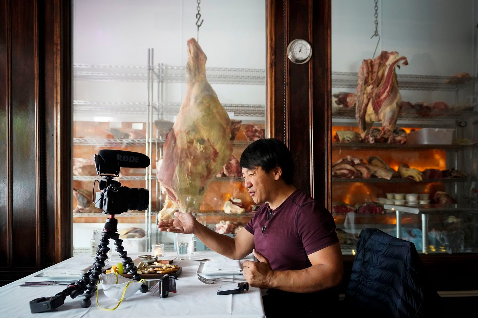 Foodies might stumble upon YouTuber Mike Chen filming videos at restaurants in Dallas and its suburbs. Here, he visits BAR-Ranch Steak Company in Plano.