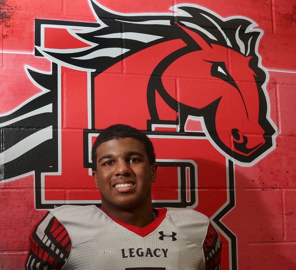 Mansfield Legacy junior defensive backJalen Catalon poses for a photographed at the...