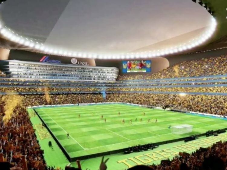 Gráfica de lo que será el nuevo estadio de los Tigres que será inaugurado en 2025.