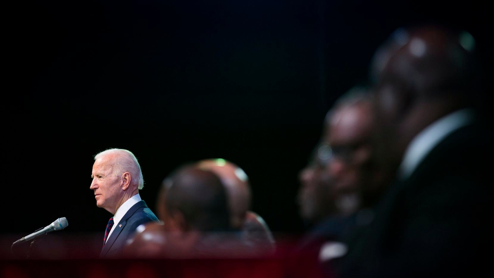 Former Vice President and presidential candidate Joe Biden speaks at the National Baptist...