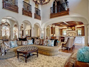 One of the living rooms in 5513 Montclair Drive in Colleyville, TX.