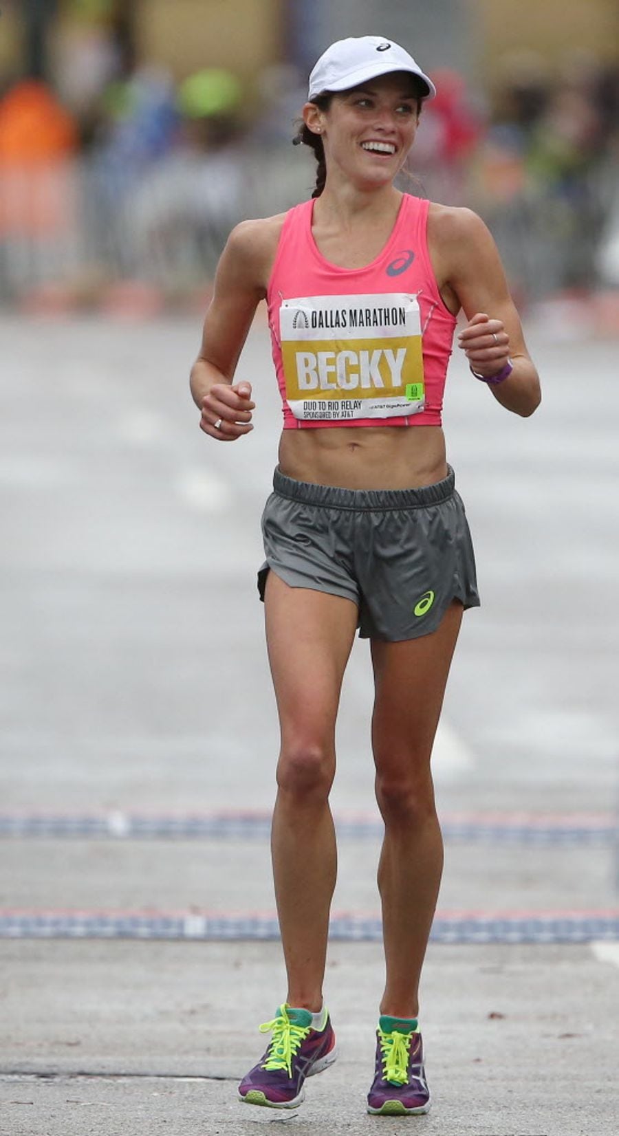 Becky Wade participating in the Dallas Marathon's Duo to Rio Relay on December 13, 2015.