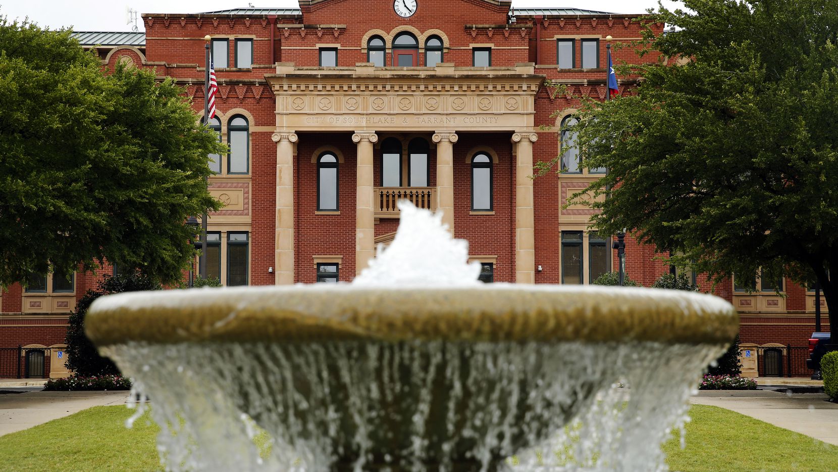 An exterior view of Southlake Town Hall and Tarrant County Sub Courthouse in Southlake Town...