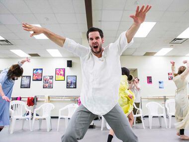 Will Acker performs with the Danielle Georgiou Dance Group, as they run through a piece...