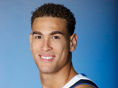 Dallas Mavericks’ Dwight Powell is photographed during the media day at American Airlines...