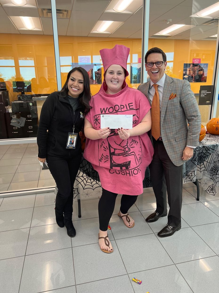 A Sam Pack's Five Star Chevrolet employee dressed up as a whoopee cushion for the company's...