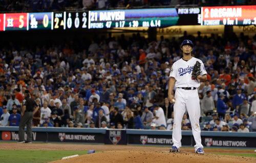 Yu Darvish, pítcher de los Dodgers. Foto AP