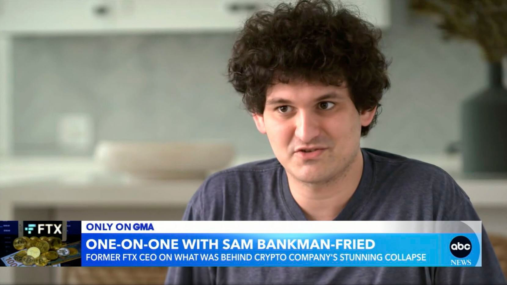 In this screen grab from an interview with ABC News is Sam Bankman-Fried, former CEO of the...