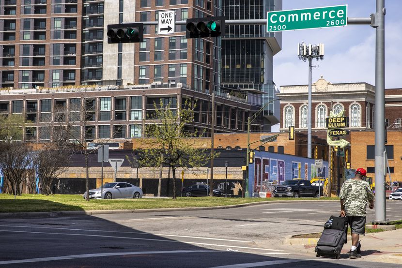 Commerce Street in the Deep Ellum neighborhood on Wednesday, March 24, 2021, in Dallas. City...