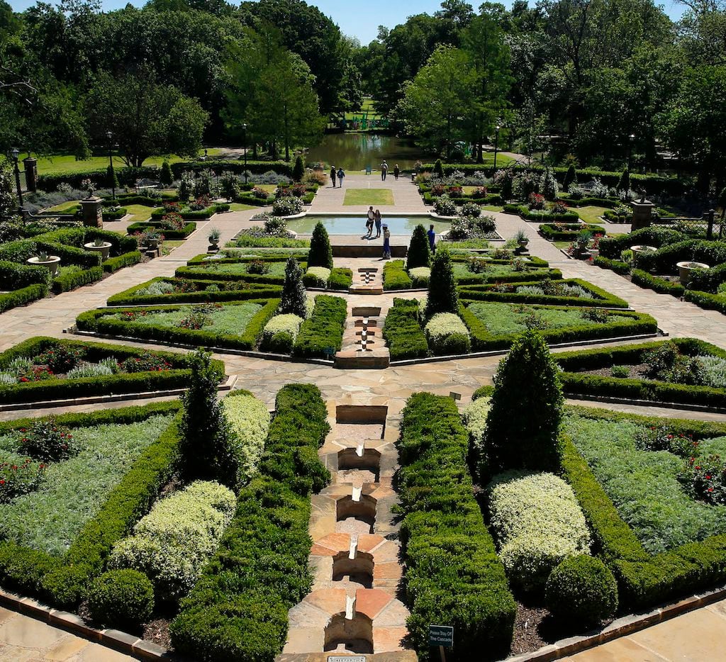 The criss-cross paths of the municipal rose garden is pictured at the Fort Worth Botanic...