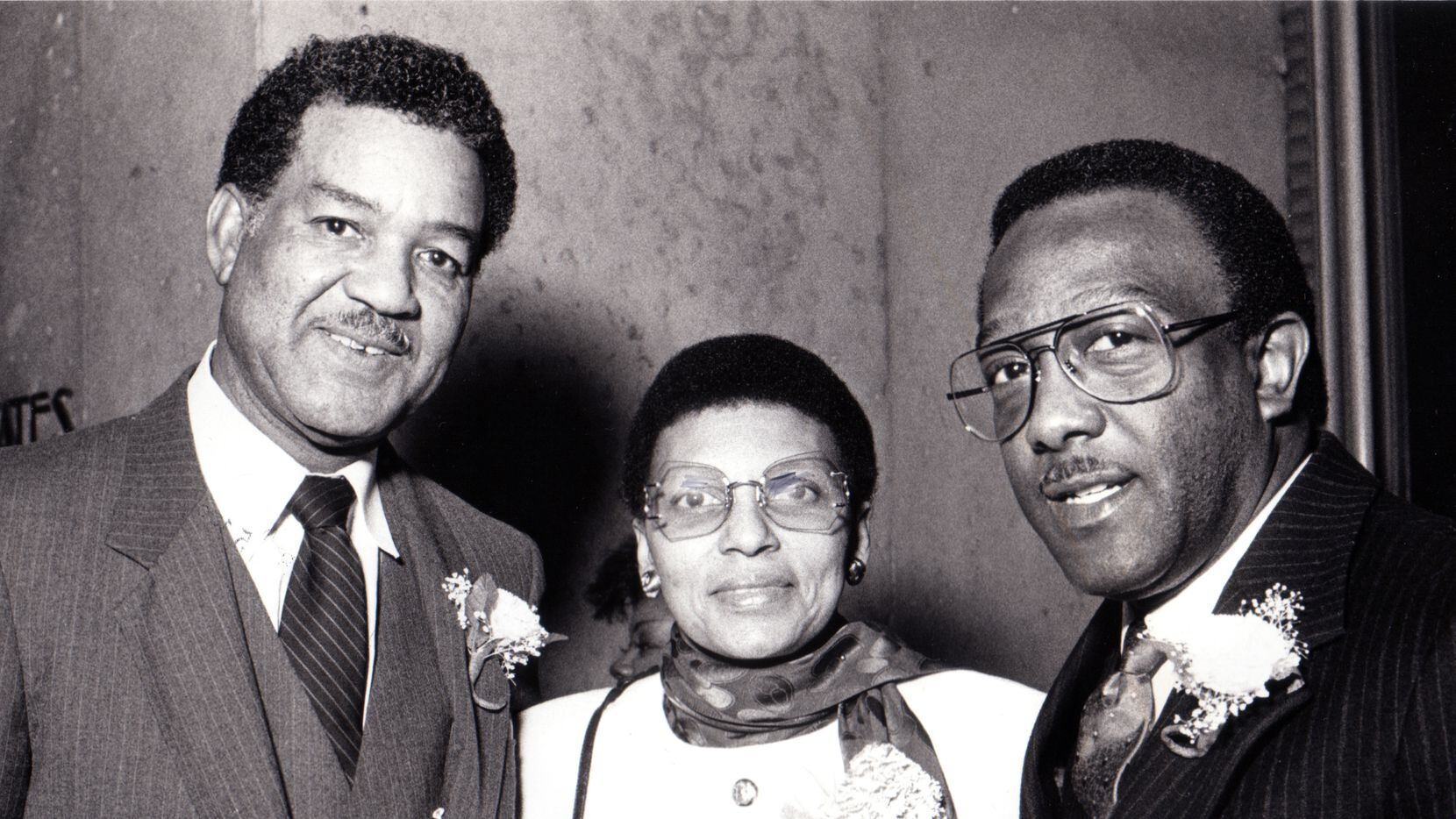 From left: William Thomas and Mavis and Richard Knight Jr. are seen in a Fete Set photo from...