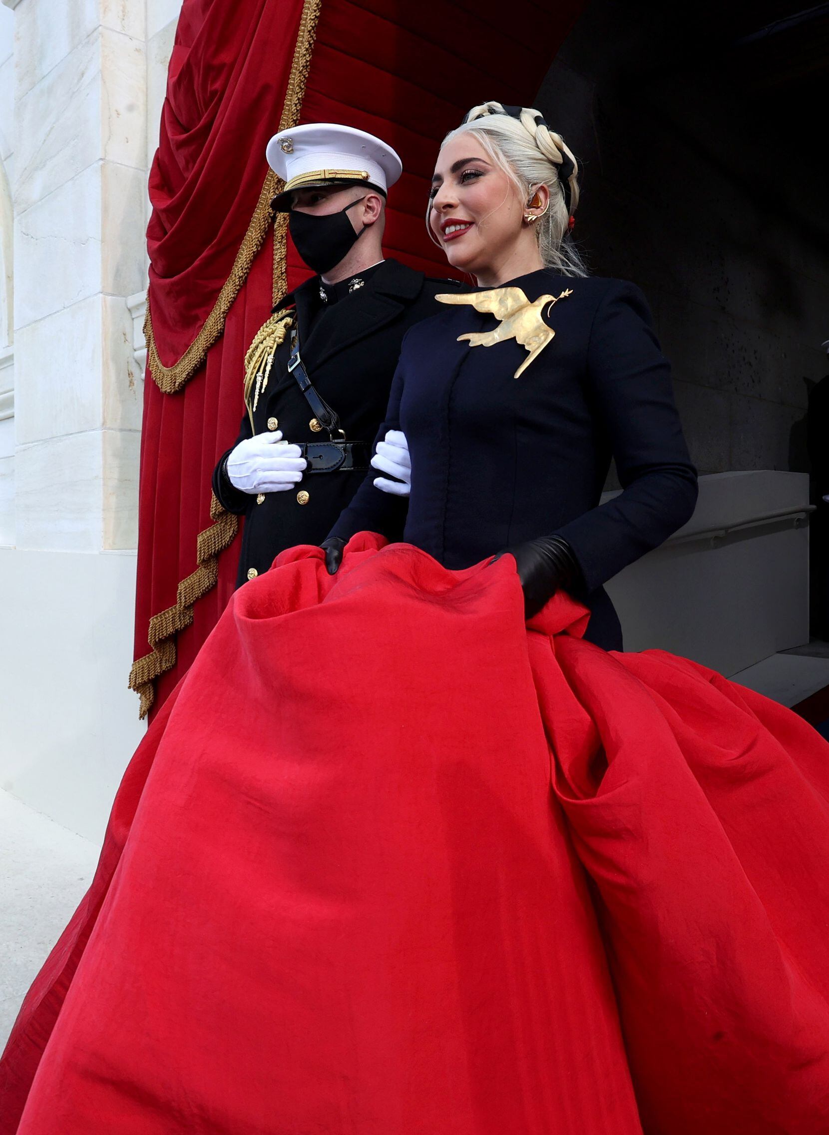 Lady Gaga arrives for the inauguration of U.S. President-elect Joe Biden at the U.S. Capitol...