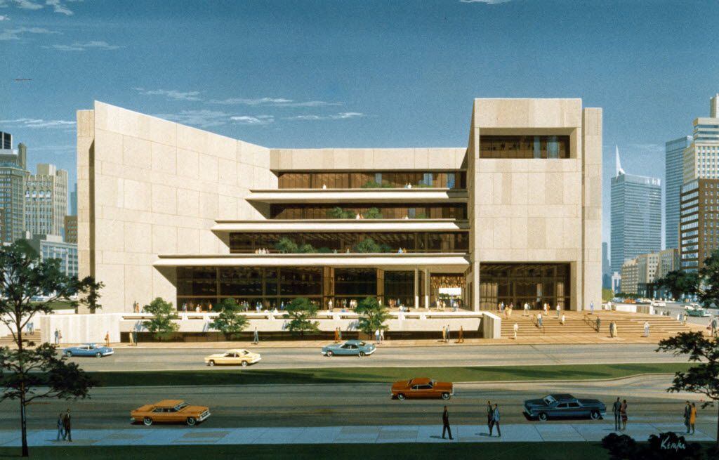 MANDATORY CREDIT: Dallas Public Library - Texas/Dallas History and Archives Division/The Dallas Morning News Collection / circa 1976 rendering of the proposed new Dallas Public Libary / j erik jonsson central library / This is an uncredited courtesy photo.
